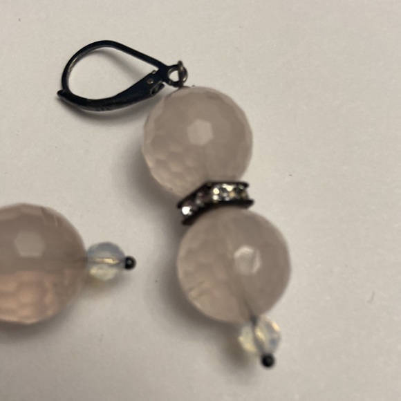 Pale Light Pink Bauble and Rhinestone Earrings - Picture 14 of 15